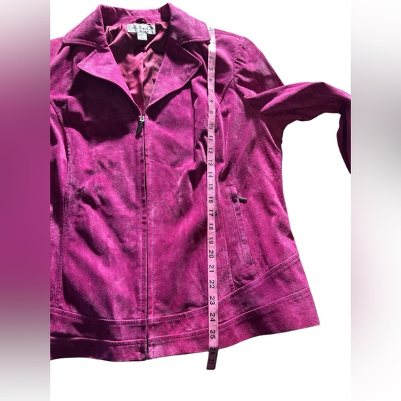 Preston And York Vintage Leather Jacket Magenta Women’s Size XL - Picture 7 of 7